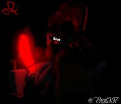 3d berz1337 censored_eyes demon demon_girl demon_horns futa_only futanari glowing_penis lightsaber_dick roblox robloxian sitting_on_chair tagme throne twitter_username white_skin