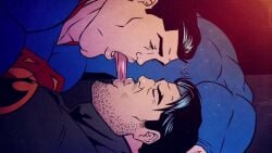 batman batman_(series) bruce_wayne clark_kent dc dc_comics gay_sex kissing male/male superman superman_(series) tagme tongue_sucking video