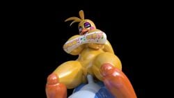 3d 3d_animation ahe_gao animated animatronic_female avian bib big_breasts chicken five_nights_at_freddy's five_nights_at_freddy's_2 furry large_breasts mishuyuu on_top riding_penis robot text thick_thighs tongue_out toy_bonnie_(fnaf) toy_chica_(fnaf) vaginal_penetration