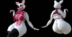 3d 3d_(artwork) 3d_model animatronic animatronic_female ass back_view big_ass big_breasts big_butt bowtie bra breasts child_bearing_hips fishnets five_nights_at_freddy's five_nights_at_freddy's_2 fnaf fox front_view large_breasts looking_at_viewer lustful_gaze mangle_(fnaf) mishuyuu one_eye orange_eye pink_thong robot sitting sitting_down thick_ass thick_thighs voluptuous voluptuous_female white_pupil wide_hips