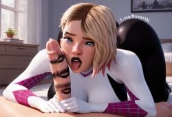 1boy 1boy1girl 1girl1boy 1girls ai_generated all_fours blonde_hair blue_eyes bodysuit cock_worship erection eyebrow_piercing fellatio goth_girl gwen_stacy handjob holding_penis huge_ass huge_cock large_breasts licking_penis light-skinned_female light-skinned_male lips lipstick lipstick_on_penis makeup marvel minomixai multicolored_hair penis penis_grab piercing pov precum saliva saliva_on_penis skin_tight spider-gwen spider-gwen_(spider-verse) spider-man:_into_the_spider-verse superhero superheroine thick_thighs throbbing_penis tongue tongue_out top-down_bottom-up uncensored veins veiny_penis