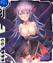 breasts female purple_hair red_eyes taimanin_asagi_battle_arena taimanin_asagi_battle_arena_all_card_gallery