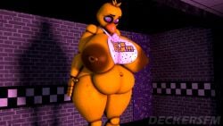 absorption absorption_vore belly breasts_expansion chica_(fnaf) death deckersfm digested digested_prey digestion expansion five_nights_at_freddy&#039;s huge_breasts vore vore_belly weight_gain