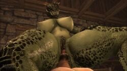 1boy 1girls 3d animated argonian argonian_female big_breasts breasts deeja facesitting huge_breasts humanoid male/female monster monster_girl no_sound oral pussy rayhuma rimjob rimming scalie skyrim tagme thick_thighs video