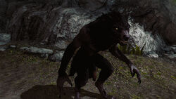 1boy 3d anthro balls canine creepy dark looking_at_viewer male male_only mammal penis phyrr skyrim solo the_elder_scrolls video_games were werewolf