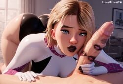 1boy 1boy1girl 1girl1boy 1girls ai_generated all_fours blonde_hair blue_eyes bodysuit cleavage erection eyebrow_piercing fellatio goth goth_girl gwen_stacy handjob holding_penis huge_ass huge_cock large_breasts licking_penis light-skinned_female light-skinned_male lips lipstick lipstick_on_penis makeup marvel minomixai multicolored_hair penis piercing precum precum_drip saliva saliva_on_penis short_hair spider-gwen spider-gwen_(spider-verse) spider-man:_into_the_spider-verse superhero superheroine thick_thighs tongue tongue_out top-down_bottom-up uncensored