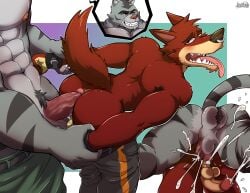 abs absurd_res ahe_gao alpha_male alternative_fashion anal anal_orgasm anal_sex anthro anthro_on_anthro anthro_penetrated anthro_penetrating anthro_penetrating_anthro anus armpit_hair artejaxton ass atlus backsack ball_size_difference ball_tuft balls beefy belt big_dom_small_sub big_penis black_body black_fur black_stripes blush bodily_fluids body_hair bottomwear bottomwear_down bracelet bubble_butt butt_size_difference canid canine canis claws clenched_teeth clothed clothing cocky cum cum_in_ass cum_inside cum_splatter cum_while_penetrated cumshot cutaway daddy decker dominant dominant_anthro dominant_male duo ejaculation erection eyebrows facial_piercing fangs felid fingers from_behind_position fur genital_fluids genitals go!_go!_hypergrind grabbing_arms grabbing_from_behind grey_body grey_fur grin half-closed_eyes hands-free hands_on_arms hi_res humanoid_genitalia humanoid_penis jewelry larger_male looking_at_another looking_at_partner looking_back looking_pleasured low-angle_view male male/male male_only male_penetrated male_penetrating male_penetrating_male mammal manly motion_blur multiple_angles muscular muscular_anthro muscular_male narrowed_eyes nipples nose_piercing nose_ring nude open_mouth orange_eyes orgasm pantherine pants pants_down partially_clothed pecs penetration penile penile_penetration penis penis_in_ass penis_size_difference piercing precum pubes punk rear_view red_body red_eyes red_fur ring_piercing sega sex sharp_teeth shirtless simple_background size_difference smaller_male smile standing striped_body striped_fur stripes submissive submissive_anthro submissive_male tail tan_body tan_fur teeth tiger tongue tongue_out topless tuft underbite vert_(go!_go!_hypergrind) white_claws wolf worm's-eye_view