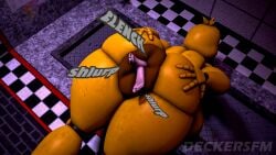 anal_insertion anal_vore animatronic chica_(fnaf) classic_chica_(fnaf) deckersfm five_nights_at_freddy's huge_ass puffy_anus vore willing_prey