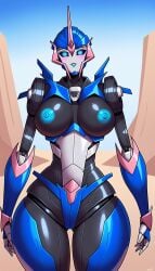 1robot_girl ai_generated arcee arcee_(prime) autobot big_breasts blue_eyes female female_autobots female_only huge_breasts large_breasts looking_at_viewer robot robot_girl robot_humanoid roger1011 solo thick_thighs transformers transformers_prime