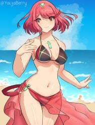 breasts core_crystal female female_only nintendo pyra short_hair solo swimsuit tagme xenoblade_(series) xenoblade_chronicles_2 yaizaberry