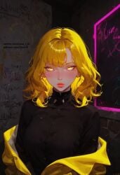 ai_generated anime cute female girl love_r_ai yellow_eyes yellow_hair