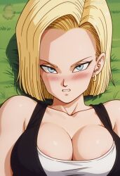 ai_generated android_18 boobs breasts dragon_ball_super dragon_ball_z mrfluffypotato