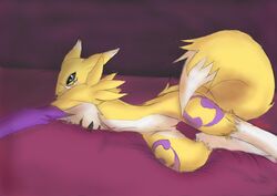 anthro black_sclera canine definisher digimon female fox mammal penetration pose pussy renamon vaginal_penetration