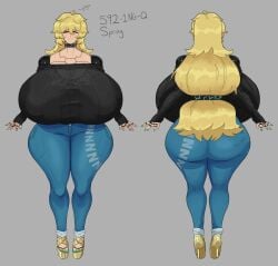 1girls ass big_ass big_breasts blonde_hair breasts character_sheet fat_ass female female_focus female_only fully_clothed giant_breasts gigantic_breasts high_heels huge_ass huge_breasts hyper hyper_breasts massive_ass massive_breasts milf reference_image robot robot_girl round_ass s_elbeej smile solo spring_(s_elbeej) tall_female thick_ass wide_hips