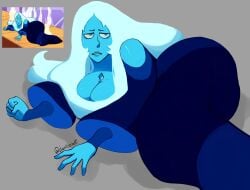 1girls alien alien_girl ass big_ass big_breasts blue_body blue_diamond_(steven_universe) blue_eyes blue_hair blue_skin breasts busty cartoon_network cleavage diamond_authority eyelashes female gem_(species) large_breasts legs_together steven_universe straight_hair tagme teeth wide_hips