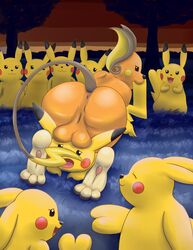 anus ass balls bite female futanari intersex intersex/ambiguous mewscaper nintendo pikachu pokemon pokemon_(species) raichu tagme uncensored