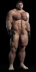 3d balls bara big_balls big_penis chris_redfield flaccid male male_only muscles muscular nsfwmaker nude penis resident_evil solo solo_male