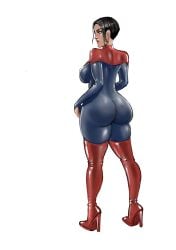 1girls big_ass big_breasts black_hair bodysuit female fit fit_female iron_doomer latex latex_bodysuit latex_suit marvel marvel_comics short_hair skintight skintight_bodysuit supergirl thick_ass thick_thighs tomboy
