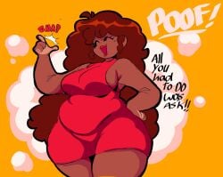 animation_sensation belly big_ass blackwashed bottom_heavy chubby chubby_female dialogue fat friday_night_funkin girlfriend_(friday_night_funkin) newgrounds race_swap stomach_bulge thick_thighs tight_clothing wide_hips