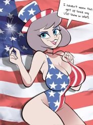 4th_of_july american_flag_bikini animaniacs artist_request big_ass big_breasts grey_hair large_ass large_breasts slappy_squirrel thick_thighs warner_brothers wide_hips