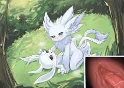 absurd_res aling anthro black_sclera bodily_fluids cum duo fan_character female genital_fluids guardian_spirit heart_symbol hi_res internal male male/female ori_(ori) ori_(series) plant safi_(saphira) sex tail tree white_body white_eyes white_tail