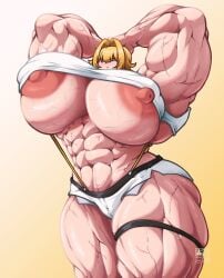 abs alternate_muscle_size elegg_(nikke) gigantic_breasts goddess_of_victory:_nikke hyper_muscles muscular_female roneesan veiny_muscles
