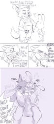 1boy 1girls black_and_white canine clothing comic disney female flat_chest fox furry furry_only gideon_grey interspecies judy_hopps male mammal monochrome penis pussy rabbit tagme testicles zootopia