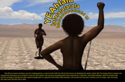 2girls 3d anal breasts castration copyright_request curvy dark-skinned_female dark_skin defeated desert female nature nude spear text tribal virgin
