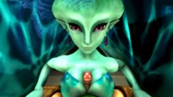 3d animated blue_skin breasts cleavage color earrings female fin fish_girl hitokiti hyrule_warriors link male nintendo ocarina_of_time paizuri penis pov princess_ruto_(young) purple_eyes source_filmmaker the_legend_of_zelda unseen_male_face video_games young zora