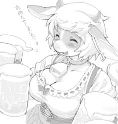 anthro bovine cleavage cow_ears cow_horns cow_tail cowbell drawn earring female kikurage text