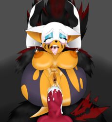 anal anus ass breasts cum cum_in_ass furry gordonzoo lactation legs_up nipple pussy rouge_the_bat sonic_(series) werehog