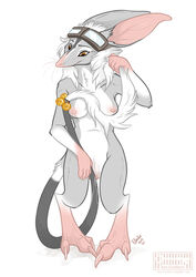 anthro bilby breasts cute dirtiran female goggles jingle_bells marsupial masturbation pussy_juice solo tail