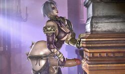 1futa 3d armor ass balls bimbo breasts cleavage cum cumshot curvy ejaculation erection eyeshadow futa_only futanari huge_ass huge_breasts huge_cock hyper hyper_balls hyper_penis intersex isabella_valentine lipstick makeup masturbation mitrild-sfm panties penis penis_out short_hair silver_hair solo solo_futa soul_calibur testicles underboob video_games white_hair wide_hips