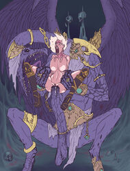 1girls adepta_sororitas anal big_breasts breasts chaos_(warhammer) chaos_daemon female hair huge_cock imperium_of_man large_insertion large_penis lord_of_change mnogobatko open_mouth penis rape screaming sister_of_battle tzeentch warhammer_(franchise) warhammer_40k wings