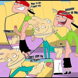 2boys anal anal_penetration anal_sex ass ass_slap backwards_baseball_cap bandage bandaid bareback big_penis blonde_hair braces bubble_butt cap clenched_teeth clothed clothed_sex color cum cum_on_ass dialogue ed_edd_n_eddy english english_text erection exposed_nipples gay hat headgear iyumiblue jimmy_(ed_edd_n_eddy) kevin_(ed_edd_n_eddy) large_penis male male/male male_only multiple_boys multiple_views outdoor_sex outdoors panels pants pants_down partially_clothed penis pleasure_face presenting_ass raw sex sex_sounds shirt shirt_lift shirt_up standing_doggy_style straight_hair text thrusting_into_ass toned toned_male yaoi