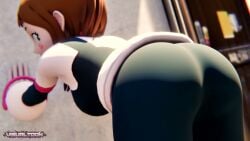 3d 3d_animation 3d_model animated anime ass ass_focus brown_hair clothing female hero_outfit_(mha) heroine mp4 my_hero_academia ochako_uraraka ochako_uraraka_(hero_outfit) shonen_jump short_hair showing_ass tagme thick_ass video visualtoon