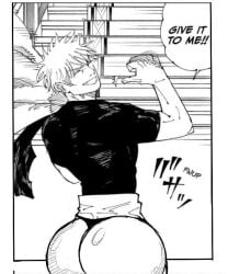 1boy anime athletic athletic_male before_sex big_ass big_booty black_and_white buff buff_male edit edited edited_art fat_ass gay jujutsu_kaisen lobotomy_kaisen low_quality male_only manga meme nah_id_win no_visible_genitalia reddit_link satoru_gojo sexy shitpost small_panties small_underwear smiling solo solo_male tight_clothing tight_panties wanting_sex white_and_black white_hair wtf