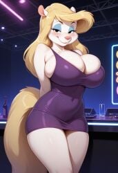 1female 1girls 2025 2025s ai ai-created ai_art ai_assisted ai_generated animaniacs anthro anthro_female anthrofied arms_behind_back belly_button belly_button_visible_through_clothing big_breasts black_eyes blonde-haired_female blonde_female blonde_hair blue_eyeshadow blush blush_lines breasts civitai cleavage clothed clothing cocktail_dress collarbone covered_belly_button covered_navel dress eleptor eyelashes eyeshadow female female_anthro female_focus female_only fur furry furry_female half-closed_eyes hands_behind_back huge_breasts illustrious_(stable_diffusion) large_breasts long_blonde_hair long_hair low_cut_dress minerva_mink mink mustelid mustelid_humanoid navel navel_visible_through_clothes nightclub pink_inner_ear pink_nose pony_diffusion_(model) pony_diffusion_xl purple_clothing purple_dress smile smiling_at_viewer solo solo_female solo_focus stable_diffusion standing tail thick_thighs thigh_gap thighs tight_clothes tight_clothing tight_dress warner_bros warner_bros._animation warner_brothers white_body white_ears white_skin wide_hips yellow_tail high_resolution high_quality smiling