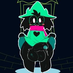 1boy animated anthro balls big_balls big_penis black_fur_markings blush bovid caprine clothing clothing_pull darkner deltarune eyewear genitals glasses goat iloveslutyshortstax male male_only mammal penis ralsei scarf shaking_penis shortstack smolreapy solo third-party_edit undertale_(series)