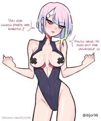 1girls 2d 2d_(artwork) 2d_artwork adult adult_female bare_arms bare_chest bare_hands bare_hips bare_legs bare_shoulders bare_skin bare_thighs belly belly_button black_pasties blue_leotard blue_topwear breasts breasts_apart collarbone curvaceous curvaceous_body curvaceous_female curvaceous_figure curvaceous_hips curvy curvy_body curvy_female curvy_figure curvy_hips cyberpunk:_edgerunners cyberpunk_2077 dialogue dialogue_bubble dialogue_bubbles dialogue_speech_bubble digital digital_art digital_drawing digital_drawing_(artwork) digital_media digital_media_(artwork) dijor98 drawing elbows engl english_dialogue english_text exposed_arms exposed_chest exposed_hips exposed_legs exposed_shoulders exposed_skin exposed_thighs eyebrows_visible_through_hair female female_focus female_only fingers groin half_naked half_nude head_tilt high_resolution highres hip_dips hourglass_figure inframammary_fold inguinal_crease inguinal_ligament inviting inviting_to_fuck inviting_to_sex inviting_viewer ish lean_figure leotard looking_at_viewer lucyna_kushinada mature mature_female medium_breasts midriff naked naked_female naked_woman narrow_waist navel nipple_pasties nude nude_female nudity pasties posing posing_for_the_viewer posing_naked posing_nude ready_for_sex ready_to_fuck seductive seductive_expression seductive_face seductive_female seductive_look seductive_looks seductive_pose seductive_posing seductive_woman semi_nude short_hair shoulders simple_background slender_body slender_waist slim_female slim_waist solo speaking speaking_to_viewer standing talking talking_to_viewer text text_bubble thigh_gap thighs tilted_head topwear upper_body white-haired_female white_background white_hair wide_hips