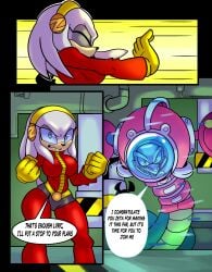 anthro ass bedroom_eyes belt big_breasts big_butt big_dom_small_sub blank_expression bodysuit bottomwear breasts captured caught caught_off_guard clenched_teeth clothing comic comic_book comic_page comic_panel dialogue dominant dominant_anthro dominant_male duo erokuman04 female fight footwear fur genital_fluids gloves glowing handwear hologram looking_pleasured lost lying lyric_the_last_ancient machine male male/female n0-one narrowed_eyes pants project_x_love_potion_disaster seductive sega shirt shoes size_difference skinsuit sonic_(series) sonic_boom sonic_the_hedgehog_(series) speech_bubble spread_legs spreading storytelling submissive submissive_anthro submissive_female suit tail teeth text text_bubble thick_thighs tight_clothing tongue tongue_out topwear tricked vaginal_penetration vein vulva white_body white_fur wrapped_up wraps zeta_r-02 zeta_the_echidna zipper
