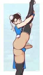1boy ass big_ass butt chun-li crossdressing dross femboy genderswap genderswap_(ftm) male male_chun-li penis rule_63 solo splits splits_position stockings street_fighter thigh_socks thighhighs thighs