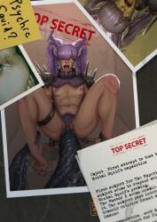 blue_eyes hypnosis interspecies magik_(illyana_rasputin) magik_(marvel_rivals) marvel mind_break monster monster_on_female punk punk_girl purple_hair rajdraw tag tentacle tentacle_penetration tentacle_sex text vaginal_penetration