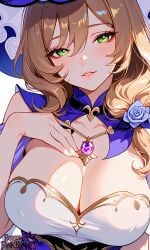 ai_generated areolae ass blush breasts completely_nude curvy female full_body genshin_impact hentai high_resolution highly_detailed large_breasts lisa long_hair looking_at_viewer navel nipples nsfw nude open_mouth patreon pinkbunnies pussy rule34 seductive simple_background smile solo thick_thighs thighs uncensored wide_hips