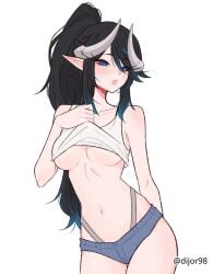 1girls 2d 2d_(artwork) 2d_artwork adult adult_female areola_slip areolae_slip arm_behind_back bare_arms bare_belly bare_hands bare_legs bare_midriff bare_navel bare_shoulders bare_skin bare_thighs belly belly_button big_breasts black-haired_female black_hair blue-eyed_female blue-haired_female blue_eyes blue_hair breasts busty busty_female busty_girl busty_teen collarbone commission commission_art curvaceous curvaceous_body curvaceous_female curvaceous_figure curvaceous_hips curvy curvy_body curvy_female curvy_figure curvy_hips digital digital_art digital_drawing digital_drawing_(artwork) digital_media digital_media_(artwork) dijor98 drawing elbows exposed_arms exposed_belly exposed_legs exposed_midriff exposed_navel exposed_shoulders exposed_skin exposed_thighs exposing exposing_breasts exposing_chest exposing_self eyebrows_visible_through_hair female female_focus female_only fingers half_naked half_nude hand_behind_back head_tilt high_resolution highres horn horns hourglass_figure inframammary_fold jean_shorts large_boobs large_breasts lean_figure linea_alba long_hair looking_at_viewer mature mature_female midriff multicolored_hair naked naked_female naked_woman narrow_waist navel nude nude_female nudity oc original original_art original_artwork original_character ponytail posing posing_for_the_viewer posing_naked posing_nude presenting_breasts semi_nude shoulders showing_breasts showing_chest simple_background slender_body slender_waist slim_female slim_waist solo someone_else's_oc standing stomach tank_top tank_top_aside tank_top_lift tank_top_lift_by_self tank_top_up thighs tilted_head topwear topwear_aside topwear_up underboob upper_body white_background white_horn white_horns wide_hips
