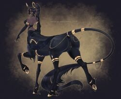 anthro anus areola armwear ass big_butt black_hair bra breasts centaur clitoris clitoris_piercing clothing curvy_figure ear_piercing elbow_gloves equid equid_taur equine european_mythology female genital_piercing genitals gloves gold_(metal) gold_hooves gold_jewelry greek_mythology hair handwear hi_res hooves horn hourglass_figure humanoid_taur jewelry jewelry_only long_hair looking_at_viewer looking_back looking_back_at_viewer mammal mammal_taur mythological_creature mythological_equine mythology nia_(slithice_cultist) nude piercing ponytail raised_tail small_waist solo tail tail_anus taur topwear underwear unicorn unicorn_taur vulva watermark wmdiscovery93 yellow_eyes