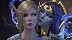 ai_generated ai_voice_acted alleria_windrunner animated blue_eyes corruption dominant_female elf elf_ears elf_female french_voice_acting high_elf kissing_ear looking_at_viewer purple_eyes purple_skin seduction seductive_talk sensual sinastrel submissive submissive_female tagme video void_corruption_(warcraft) void_elf world_of_warcraft xal'atath yuri