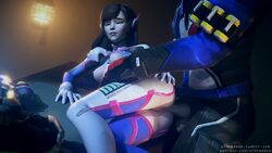 1boy 1girls 3d age_difference animated areolae ass blizzard_entertainment bodysuit bouncing_breasts breasts brown_hair corkscrew_position d.va erection exposed_ass exposed_breasts exposed_pussy female interracial male medium_breasts nipples no_sound open_mouth overwatch penetration penis pussy reddoe sex shorter_than_10_seconds shorter_than_30_seconds shorter_than_one_minute sideways_missionary_position soldier_76 source_filmmaker straight testicles video