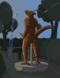 absurd_res accipitriform anthro avian bird blurred_background bronze_(metal) claws closed_eyes cockatrice cuntboy cuntboy_sans_balls datukampilan depth_of_field european_mythology feathers fountain garden herm hermaphrodite hi_res horn inanimate_transformation intersex looking_pleasured maleherm masturbation metallic_body multi_genitalia mythological_avian mythological_creature mythological_scalie mythology object_in_ass object_in_pussy outside pedestal penetration penis petrification pipe pussy scalie sculpture solo standing statue statuefication toe_claws transformation vaginal_penetration vulture water_from_mouth