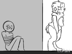 ambiguous_gender animated anthro arms_tied bottomless bound canid canine canis clothed clothing digital_media_(artwork) domestic_dog duo fart fart_cloud fart_fetish fart_torture farting_on_another flynn_(twistedgutz) hoodie human ibispaint_(artwork) ibispaint_(copyright) mammal simple_background topwear topwear_only twistedgutz